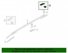 Rear right longitudinal railing trim Ford Explorer 11-15 pre-rest black, scratches