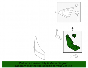 Lower Front Left Wing Trim Ford Edge 15-18 Structure