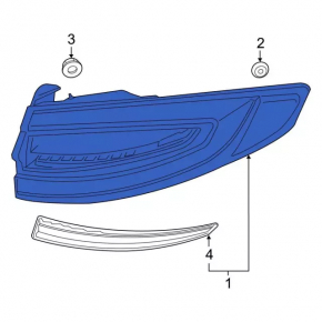 Outer wing light right Ford Fusion mk5 17-20