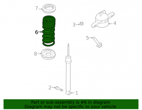 Rear left spring Lincoln Corsair 20-26 awd, 2.0 2.3