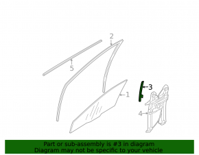 Mitsubishi Galant 04-12 front left door glass guide