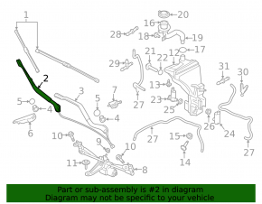 Right wiper arm Volvo XC90 16-23 with nozzles