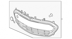 Chevrolet Bolt 17-19 front bumper lower grille, black, worn, without upper insert