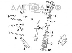 Shock absorber rear left Lexus GS300 GS350 06-07 awd