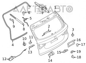 BMW X2 F39 18-23 trunk door bumper on the body