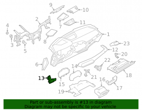 Front panel trim left BMW X5 G05 19-23 gray