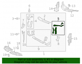 TV bracket, left eyelash, Toyota Camry v55 15-17, USA