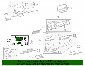 Front panel trim left Toyota Highlander 20-24 leather, black