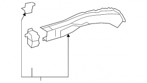 Inner part of the front right side member of the Lexus ES300h ES350 13-18