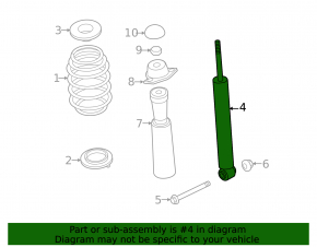 Shock absorber rear left Audi A3 8V 15-20 4d 2.0T AWD