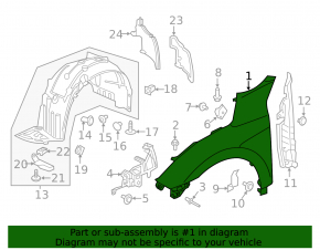 Front left wing Honda Civic X FC 16-19