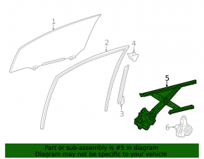 Window lift mechanism front left Lexus CT200h 11-17