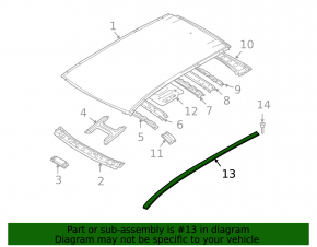 Right roof lining for Nissan Murano z51 09-14