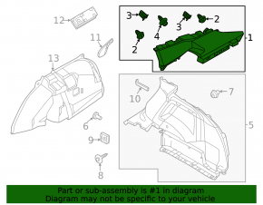 Upper left rear pillar trim for Nissan Ariya 23-25, gray