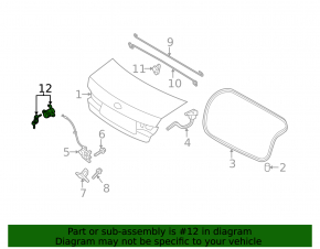 Hyundai Sonata 11-15 Trunk Lid Lock Cylinder