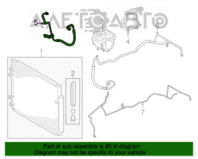 Air conditioning condenser-compressor pipe Toyota Highlander 14-16 3.5