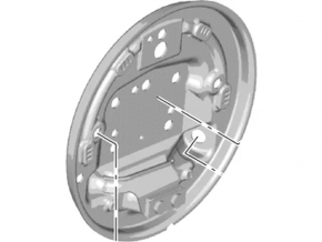 Rear left brake drum cover Ford Fiesta 11-19