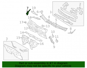 Right windshield wiper seal for a Subaru B9 Tribeca