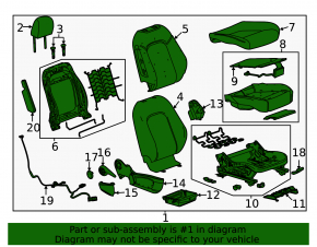 Passenger seat Buick Encore 13-16 without airbag, cloth black