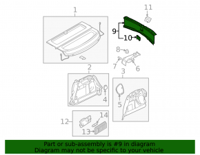 Trunk opening trim Mazda3 03-09 HB