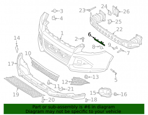 Front bumper mount on left wing Ford Escape MK3 13-16 prerest SIGNEDA