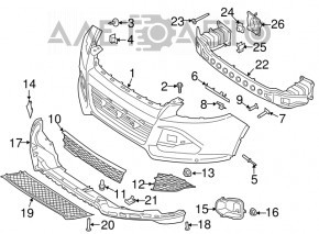 Front bumper mount on left wing Ford Escape MK3 13-16 prerest SIGNEDA