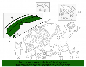 Ford C-max MK2 13-18 black upper center dashboard trim, with speaker covers, broken fasteners