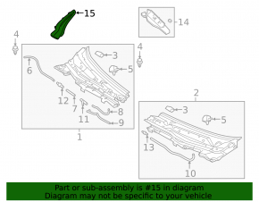 Right wiper grille seal Mazda 6 18-21