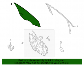 Glass door rear left Ford Bronco Sport 21-25