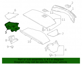 Right trunk pocket for Mazda CX-9 16-23