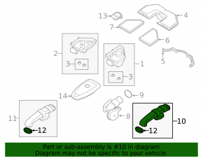 Left air duct BMW X5 E70 07-10 4.8