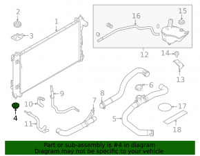 Lower left radiator support for a Nissan Murano z52 19-24 tire