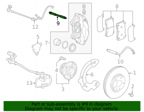 Brake pad mounting bracket front left set Cadillac ATS 13- 4 pistons