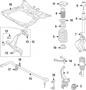 Front left shock absorber assembly for Volvo XC90 16-18 T8