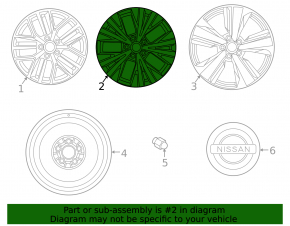 Wheel disk R18 x 7.5J Nissan Rogue 21-23 light curb