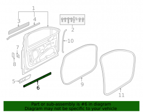 Strut reinforcement front right door Audi Q7 16-19