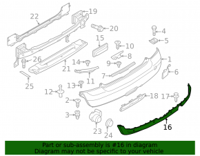 Bare rear bumper lower part Mini Cooper R56 R58 11-15