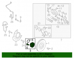 Front left hub Kia Sorento 16-20