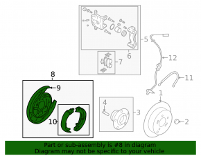 Rear left brake disc cover Hyundai Sonata 11-15 hybrid with parking brake mechanism