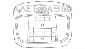 Front Ceiling Light Jeep Grand Cherokee WK2 16-17 Black