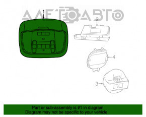 Front Ceiling Light Jeep Grand Cherokee WK2 16-17 Black
