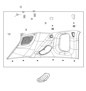 Upper left arch trim for Jeep Compass 19-25, black, for electric door