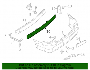 Rear Bumper Absorber Nissan Sentra 16-19 Rest