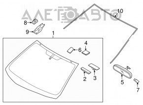 Windshield Hyundai Elantra AD 17-18 for humidity sensor, sand
