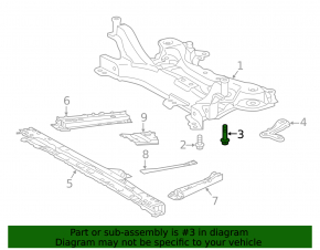 Front subframe mounting bolt 2pcs Toyota Prius 30 10-15 132mm