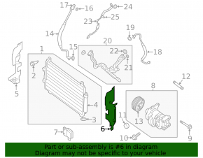 Left radiator deflector Nissan Pathfinder 17-20 under BSM