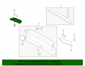 Trunk door trim right Subaru Impreza 5d 17-23