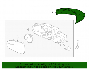 Mirror cover right Ford Fusion mk5 13-20 without turn signal