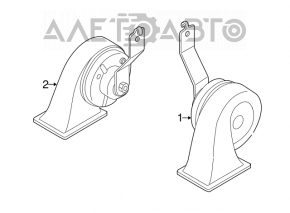 Left low tone horn Mazda CX-7 06-12
