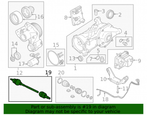 Drive axle shaft rear left Land Rover Range Rover Evoque 12-18